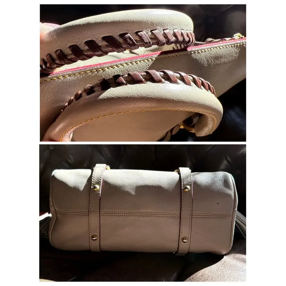 Dooney & Bourke Florentine Mini Satchel Light Taupe Leather Crossbody Bag